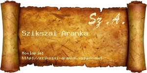 Szikszai Aranka névjegykártya