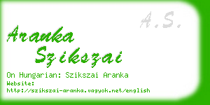 aranka szikszai business card